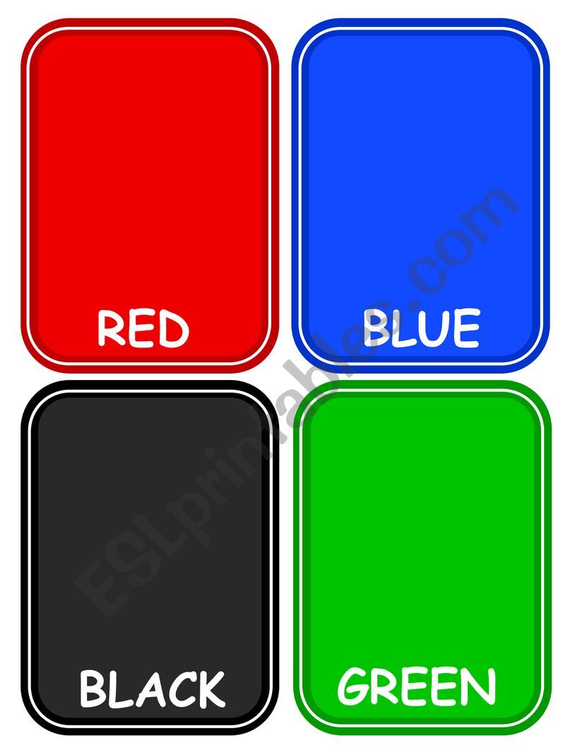 Colours Set of Flashcards worksheet