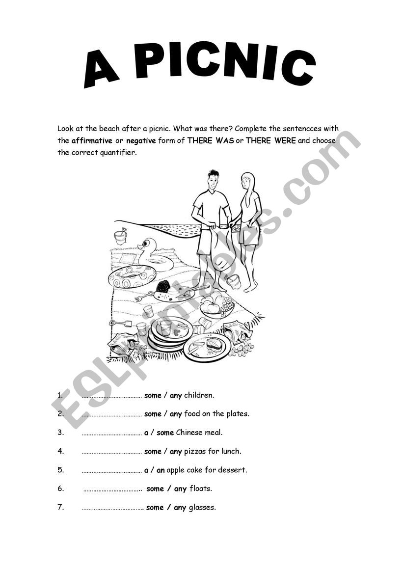 A picnic worksheet