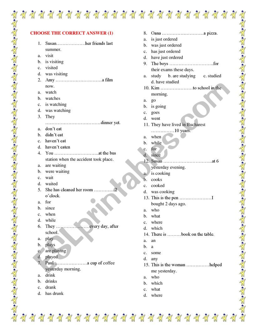 Choose! (1) worksheet