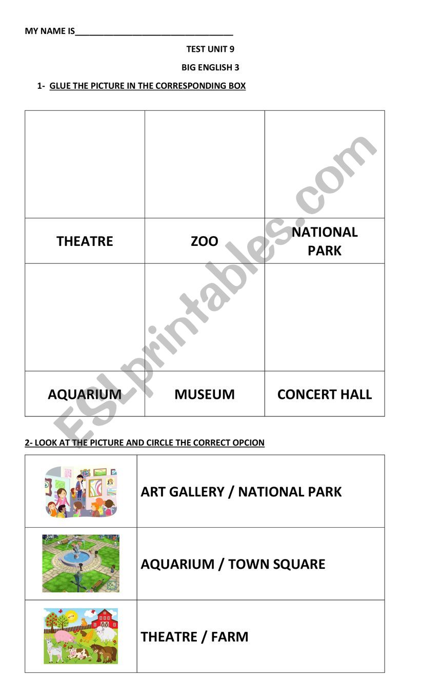 school trips worksheet