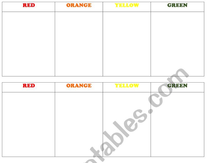 colors worksheet