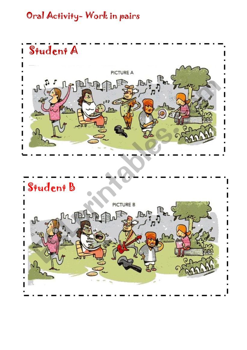 Oral activity in pair _ Present continous 