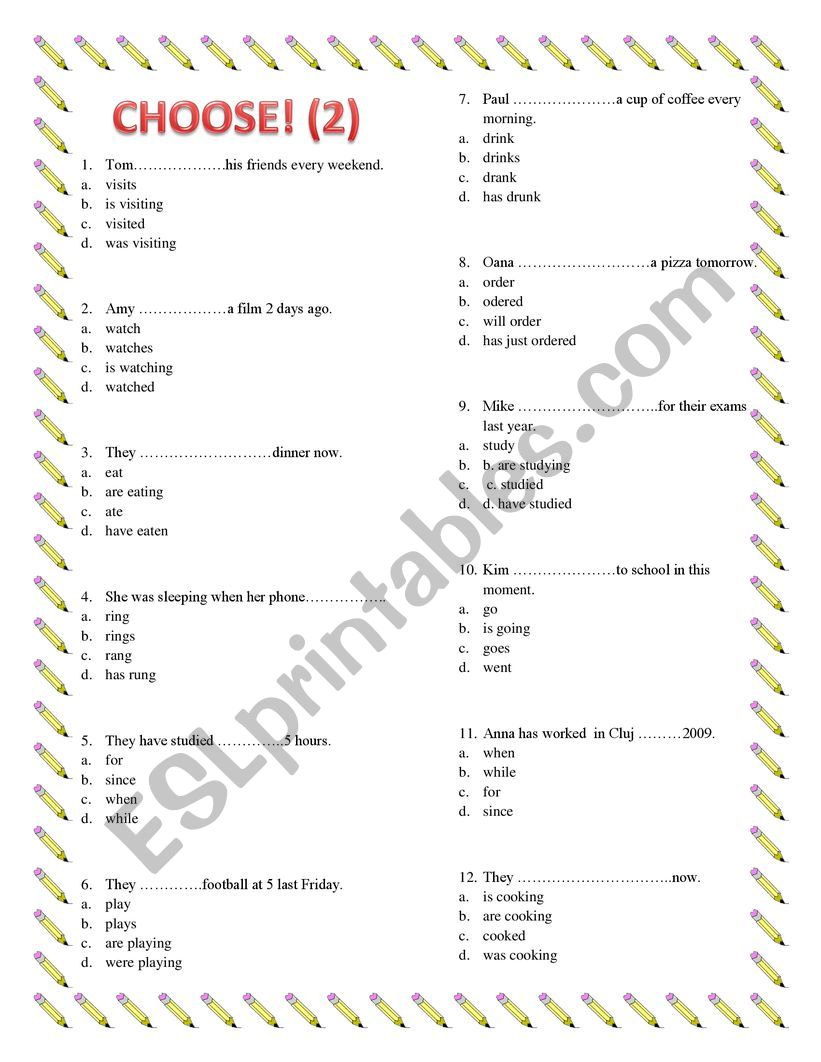 Choose! (2) worksheet