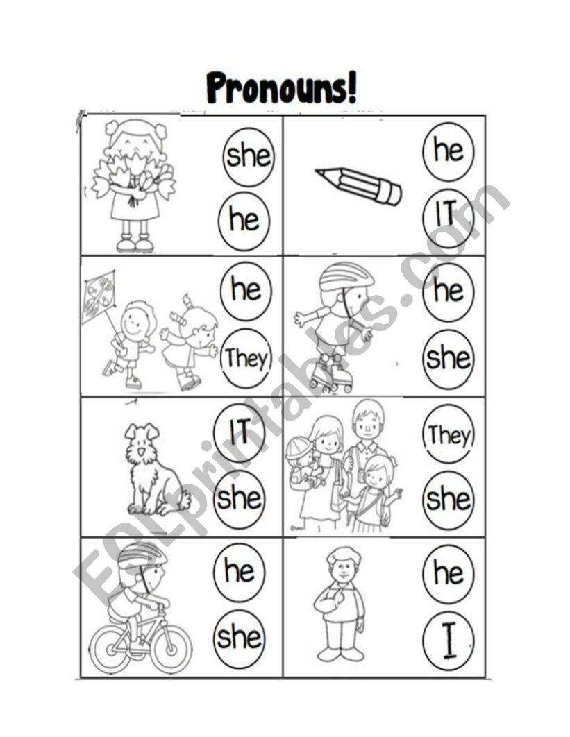 PRNOUNS worksheet