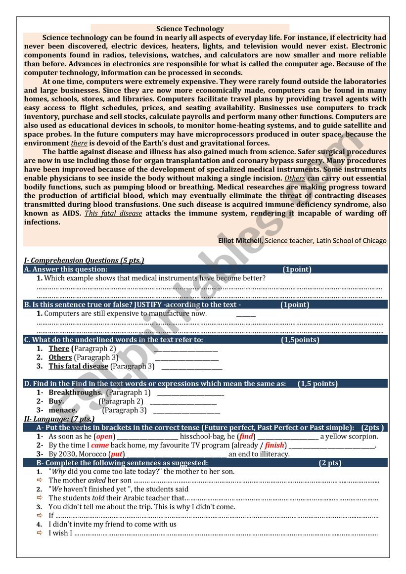 MOCK EXAM FOR B1 LEVEL worksheet