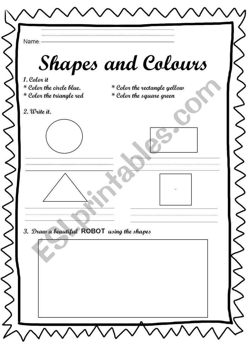 Shapes and Colours worksheet