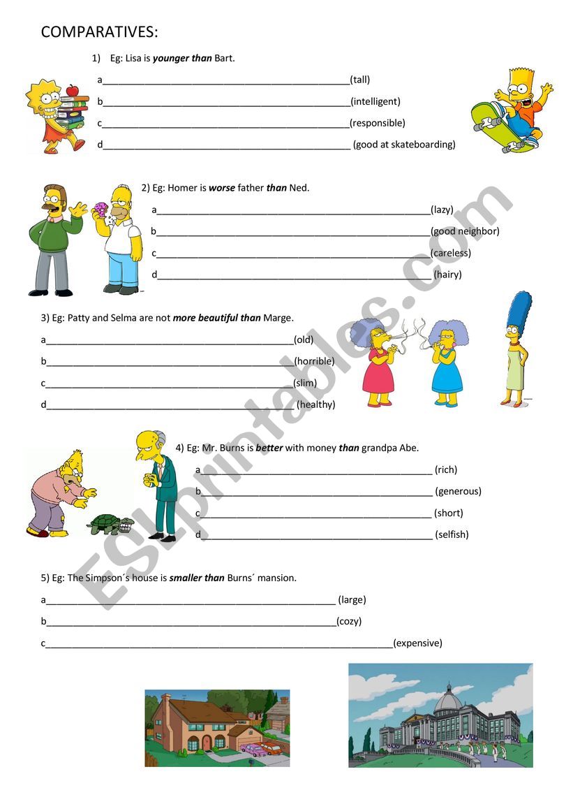 Comparatives with The Simpsons