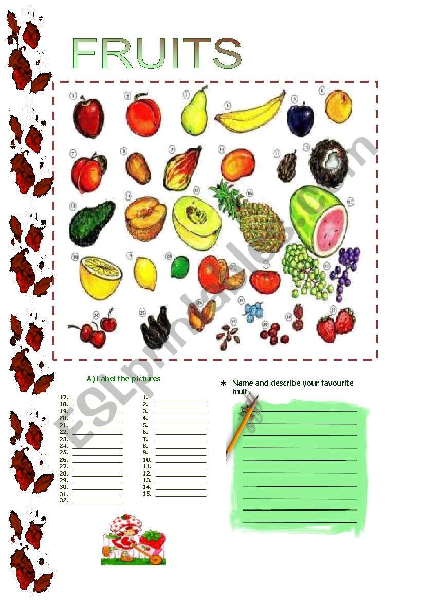 FRUITS(19.08.08) worksheet