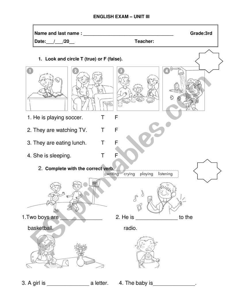 present continuous tense worksheet