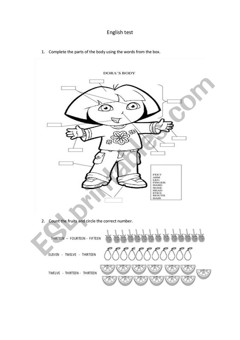 English Test  worksheet