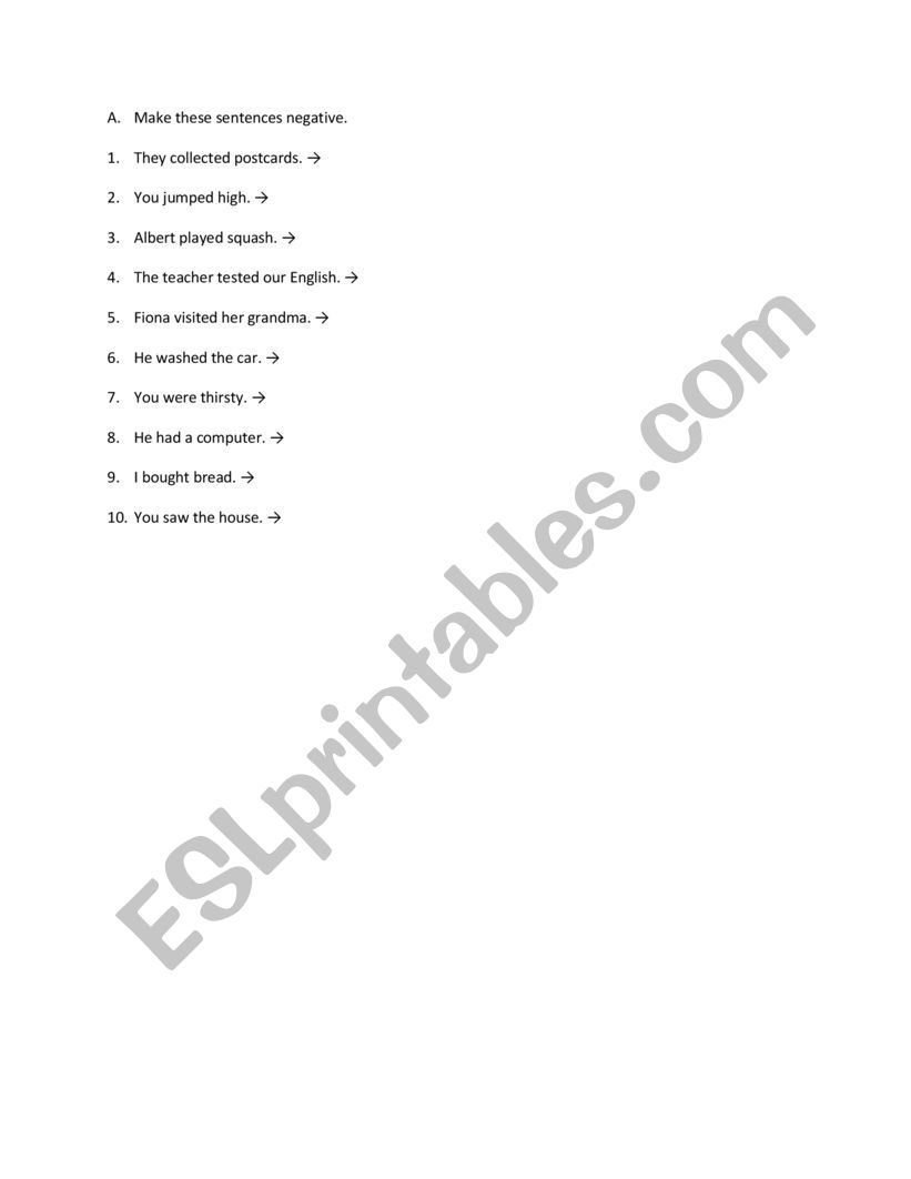 Past Simple exercises worksheet