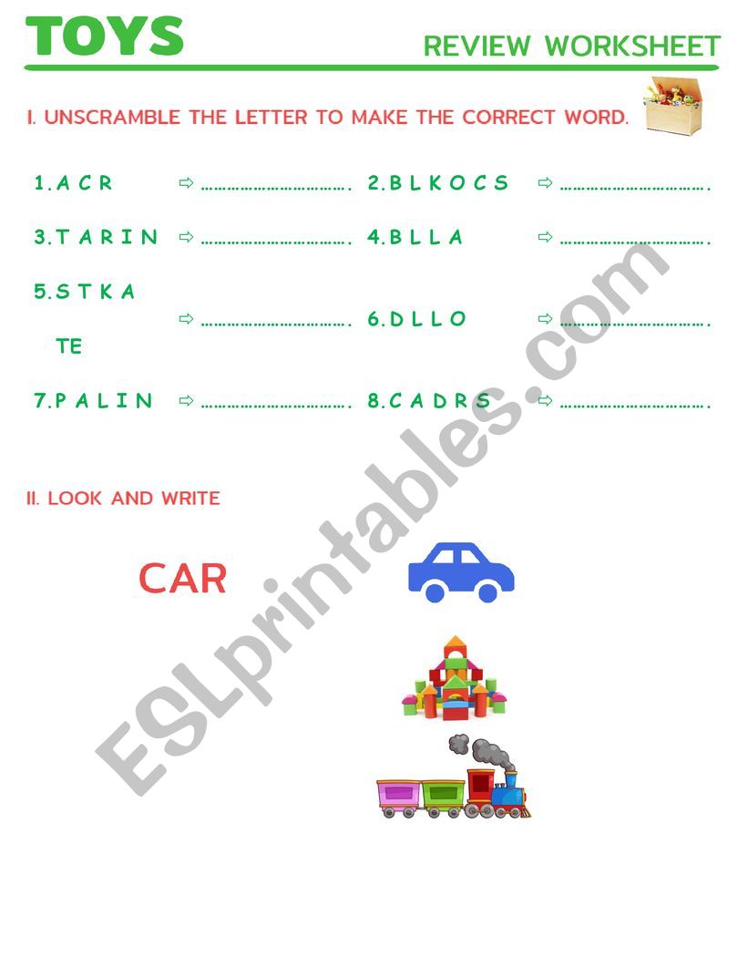 Toys worksheet P4 worksheet