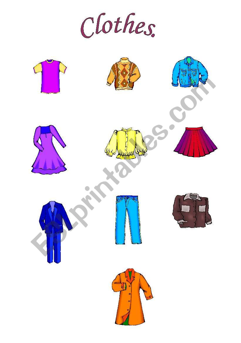 clothes worksheet