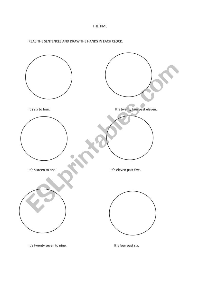 THE TIME worksheet