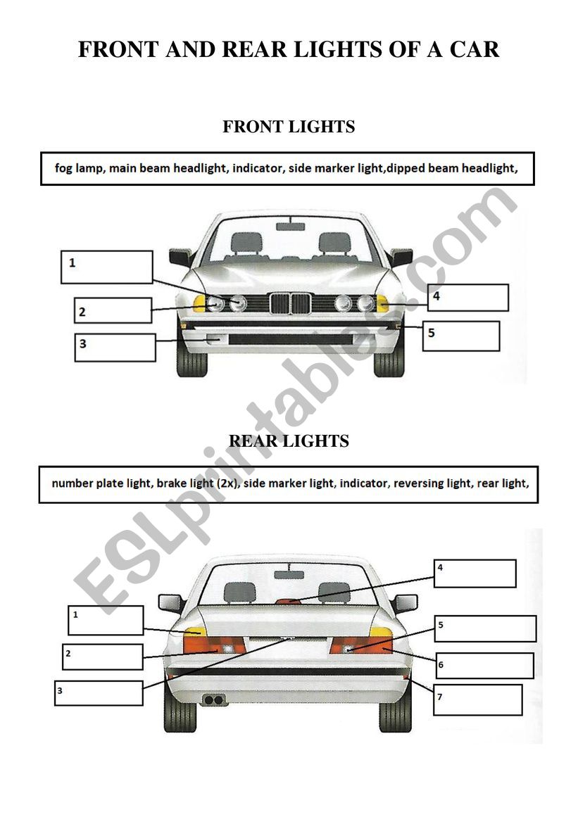 Front lights shop on a car