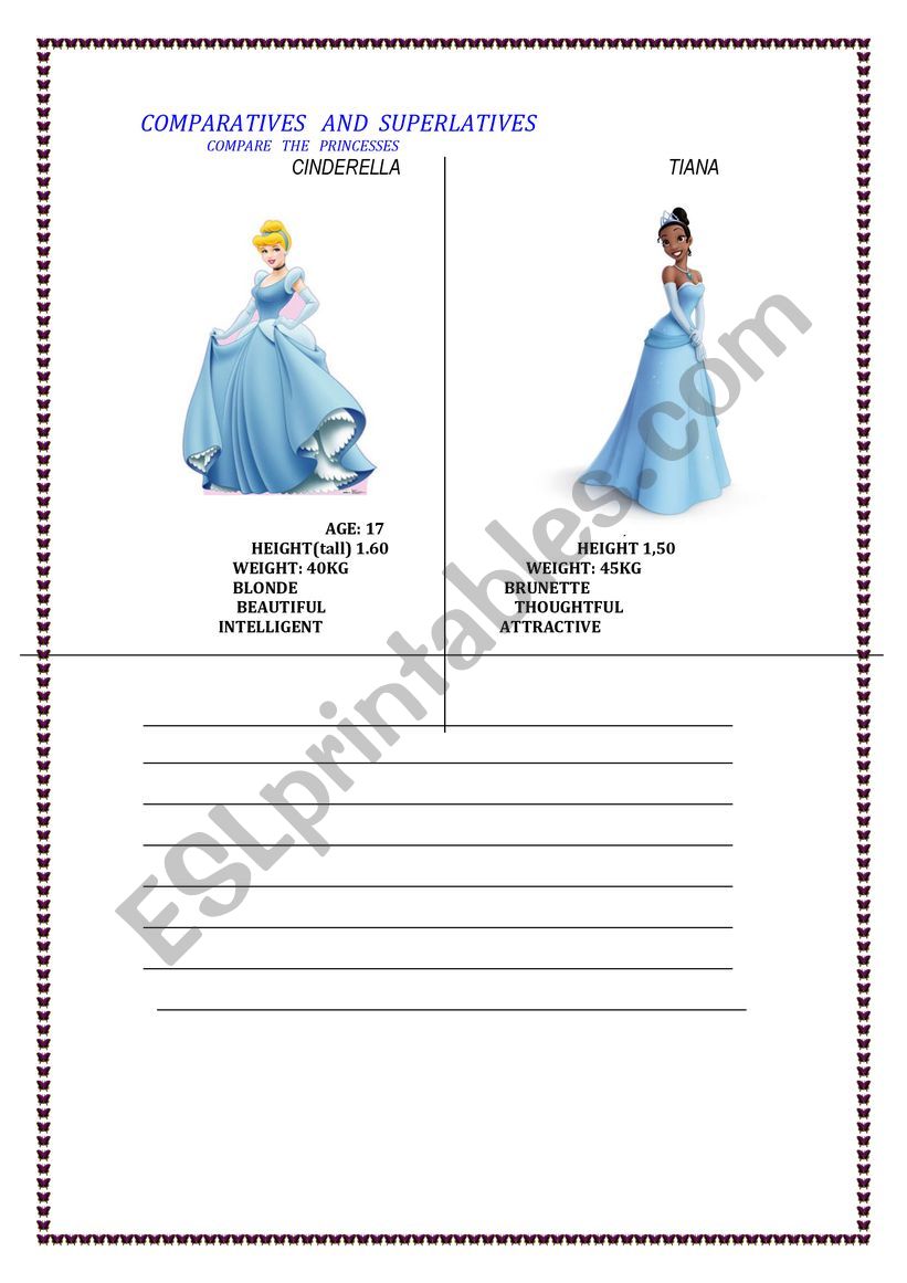 English Compartive  worksheet