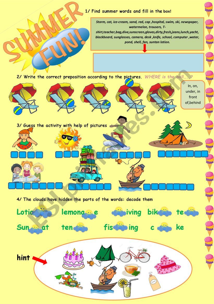 Summer Fun! worksheet