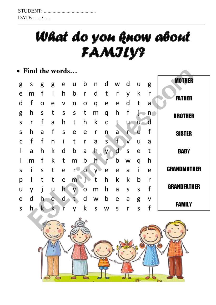 family worksheet