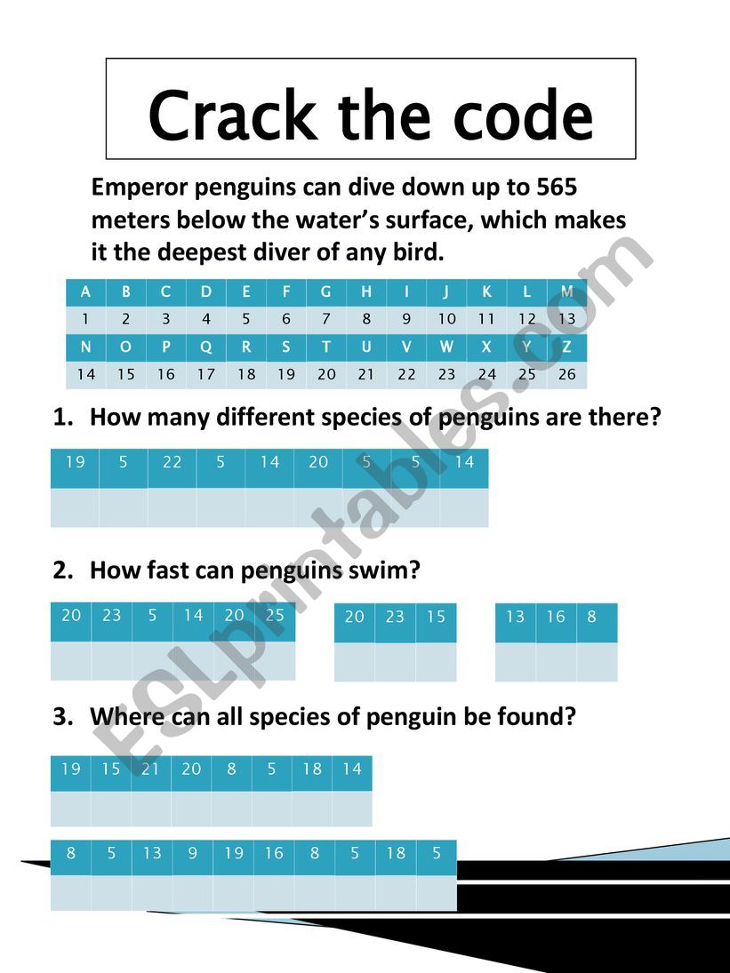 Crack the code! (about penguins)