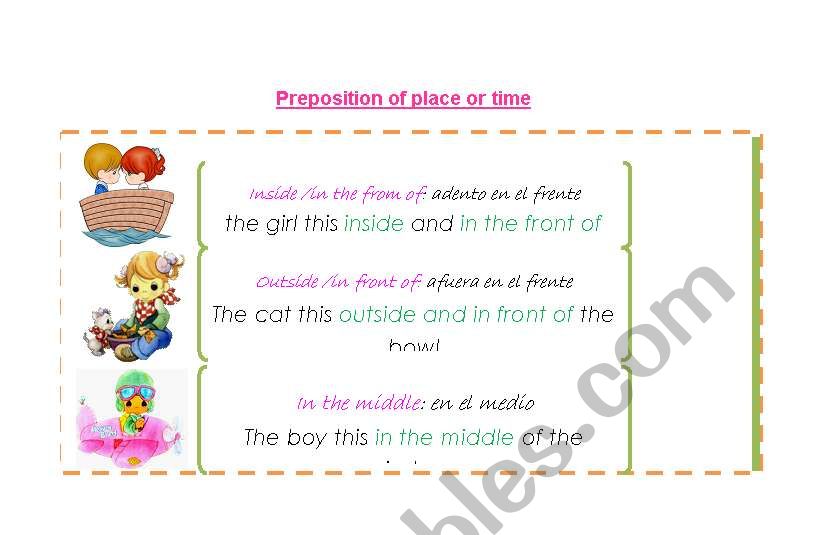 preposition place and time 1 worksheet
