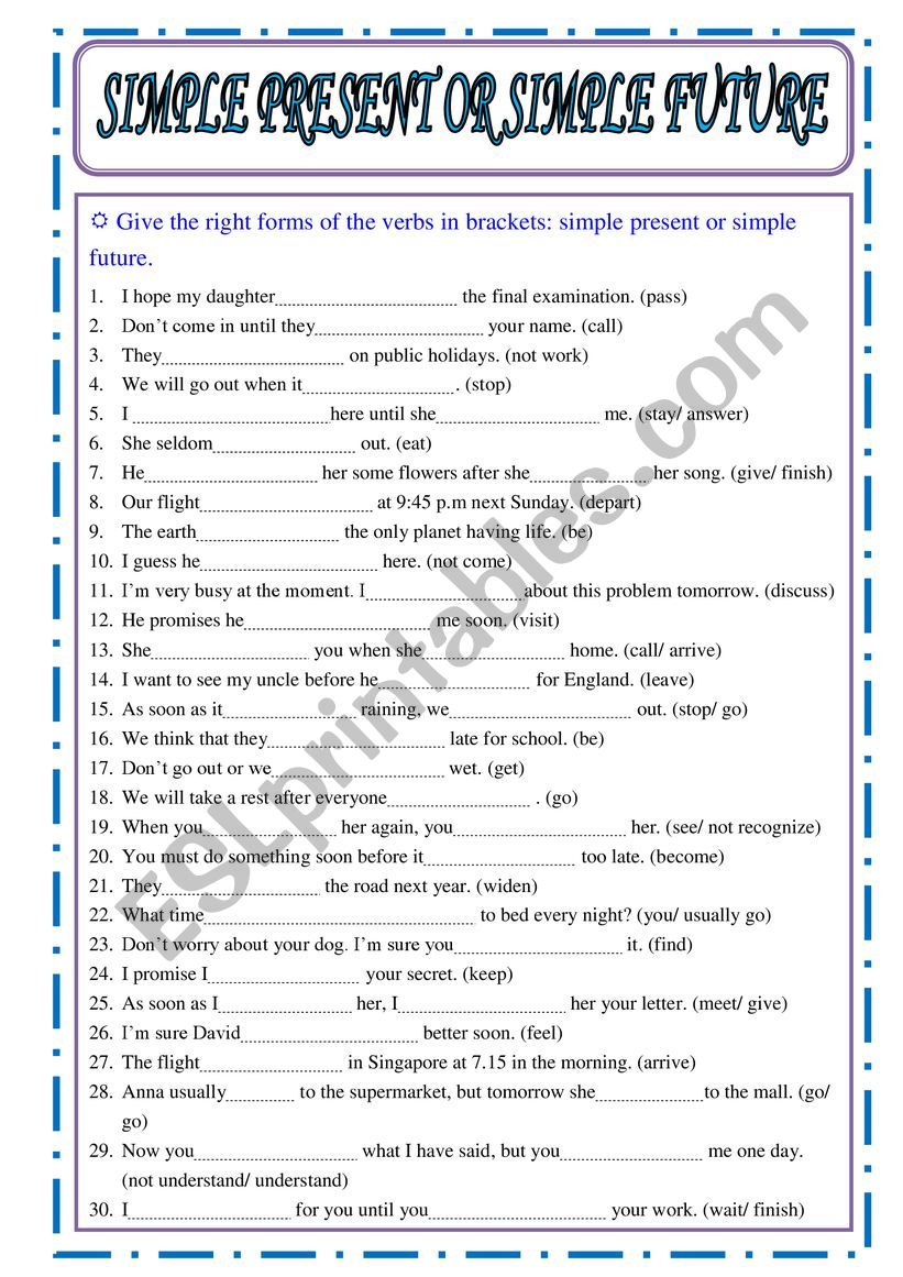 Present Simple As A Future Tense Esl Worksheets