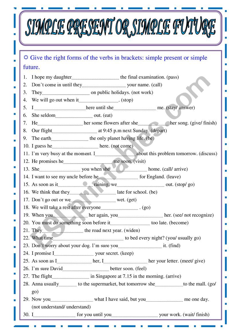 Simple present or Simple future tense