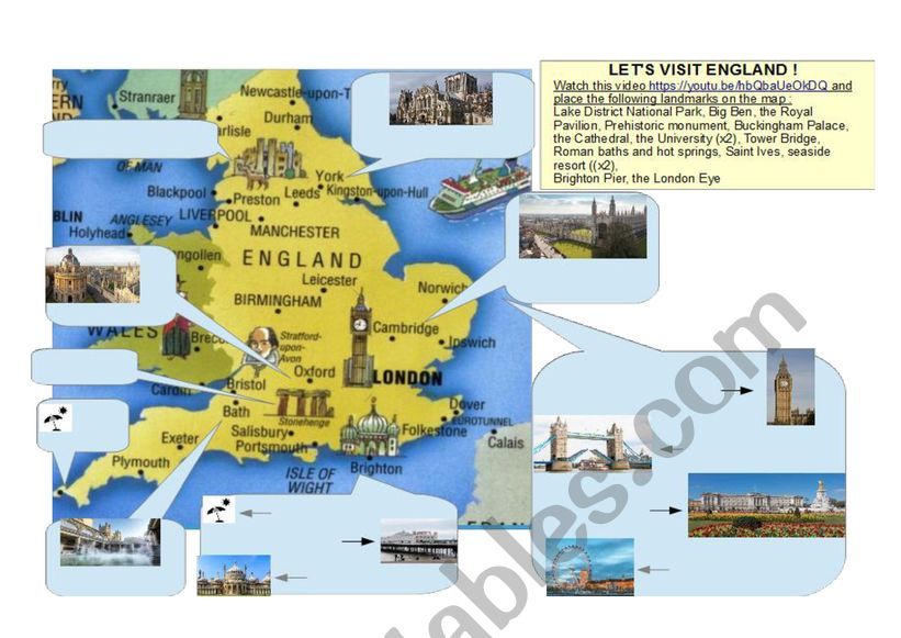 Lets visit England worksheet