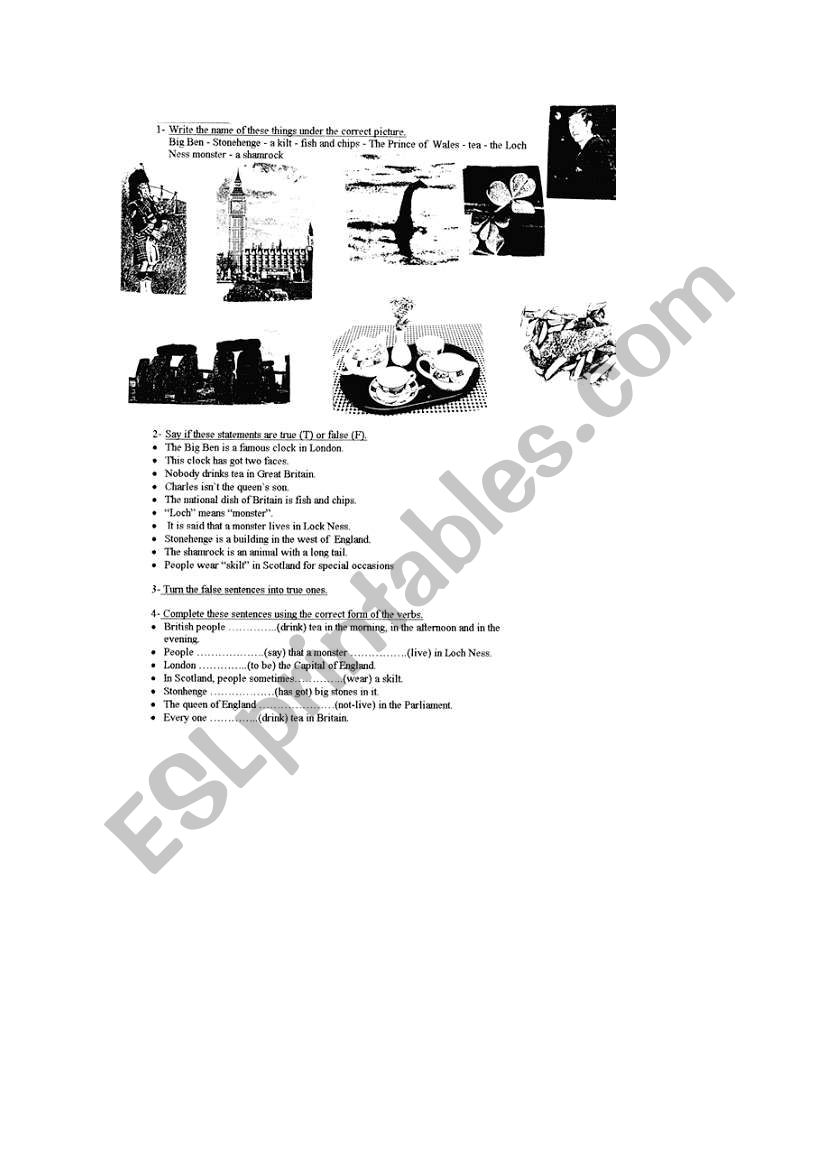 GREAT BRITAIN - TEST worksheet