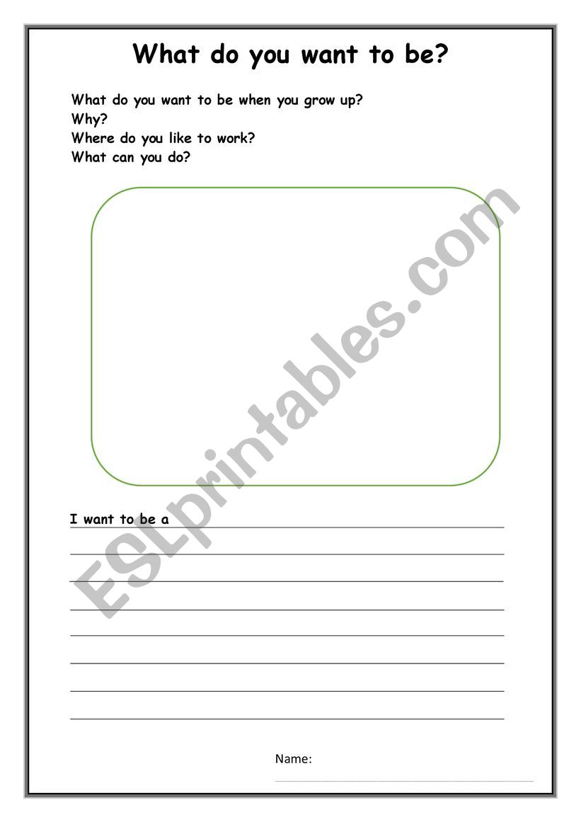 What do you want to be? worksheet