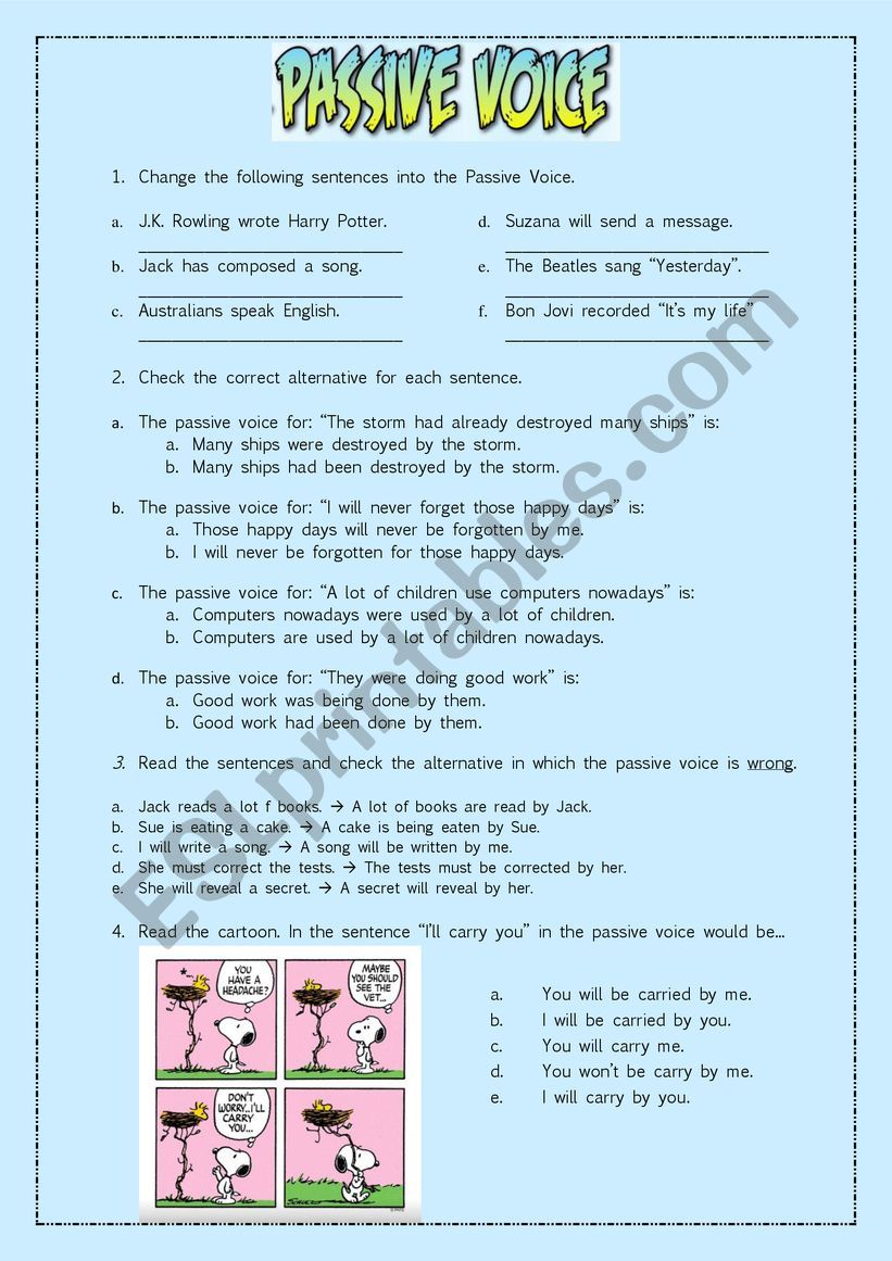 Passive Voice worksheet