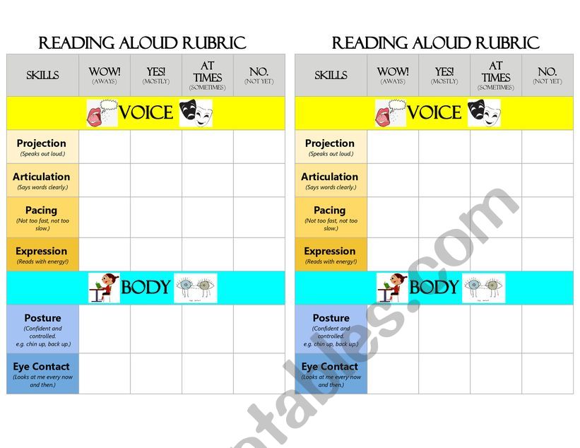 Reading Aloud Peer Assessment 