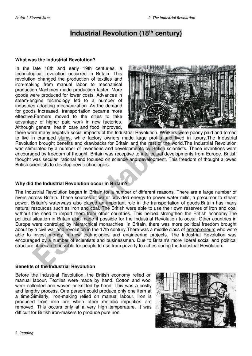 The Industrial Revolution worksheet