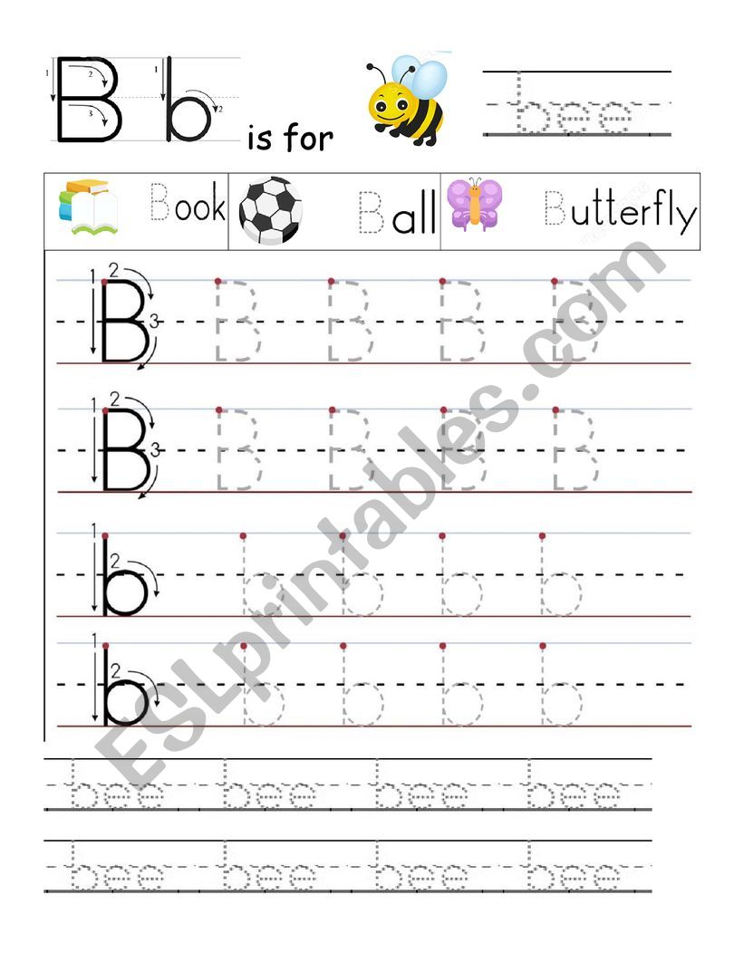 writing worksheet letter B worksheet