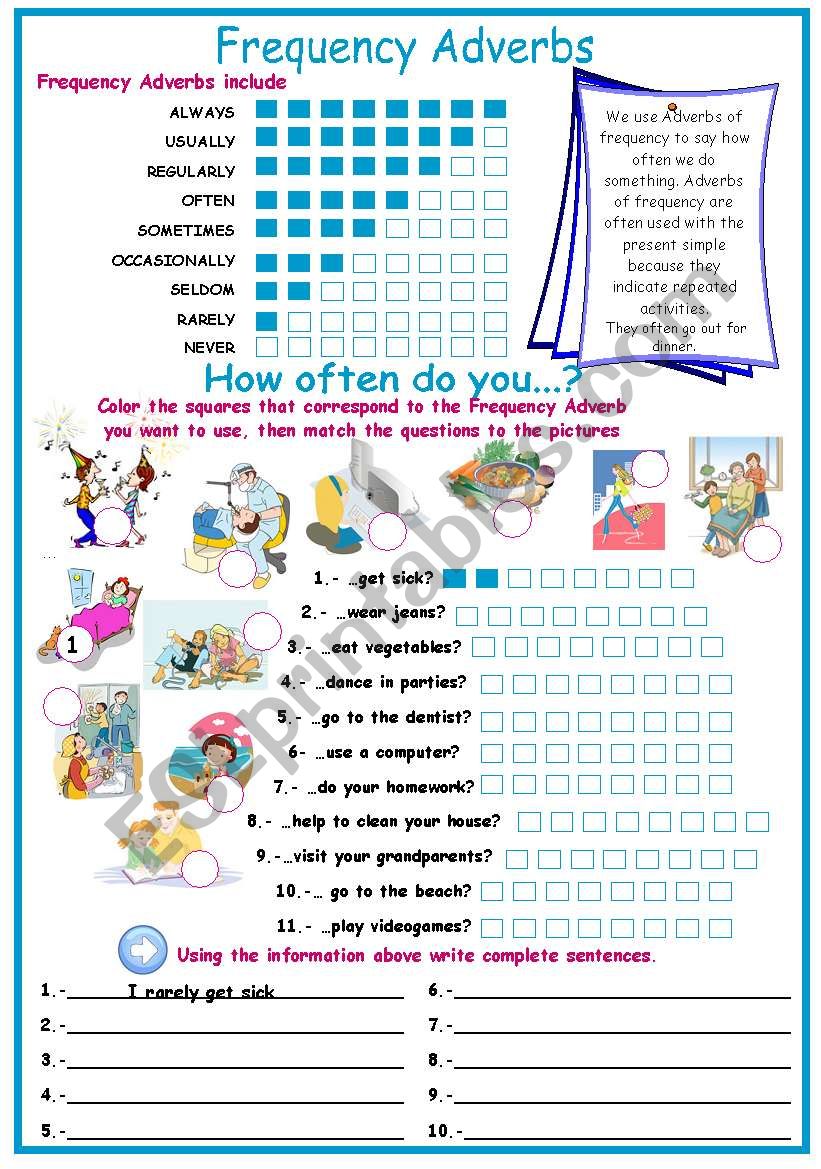 How often do you..? worksheet