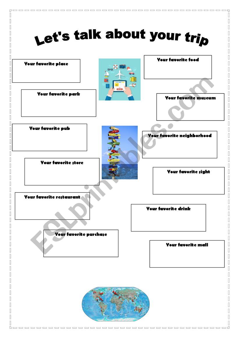 Lets talk about your trip worksheet