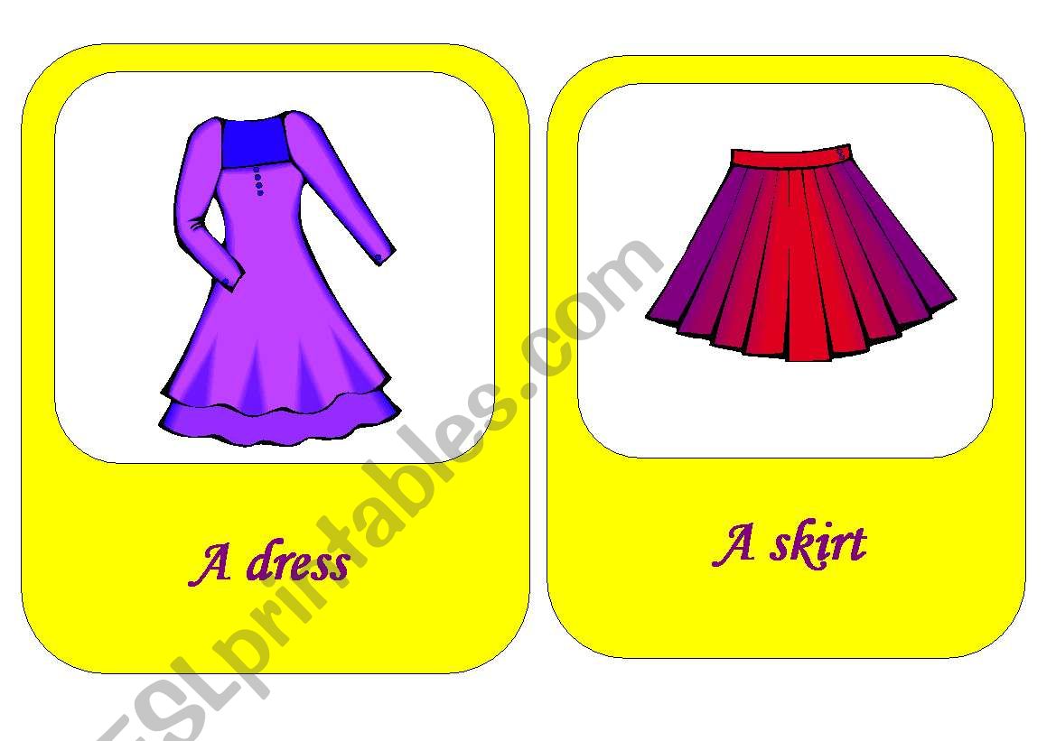 clothes flashcards worksheet