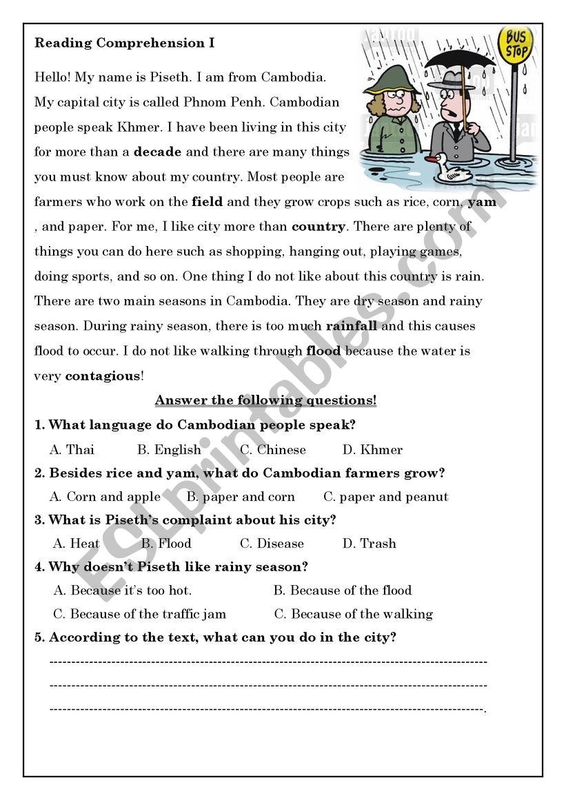 My name is Piseth worksheet