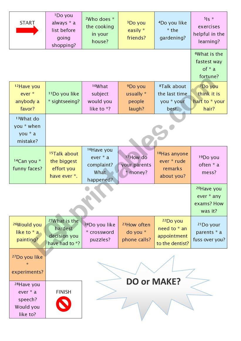 Do or Make worksheet