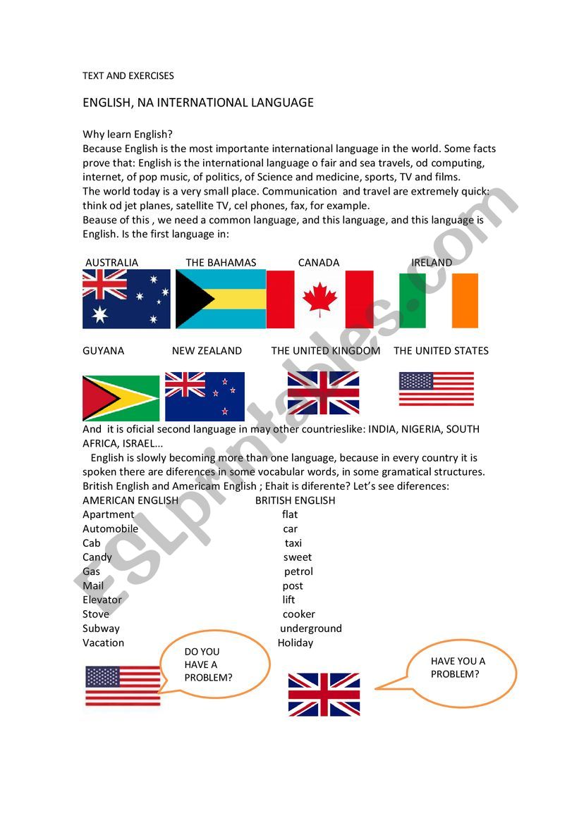 English, an international language