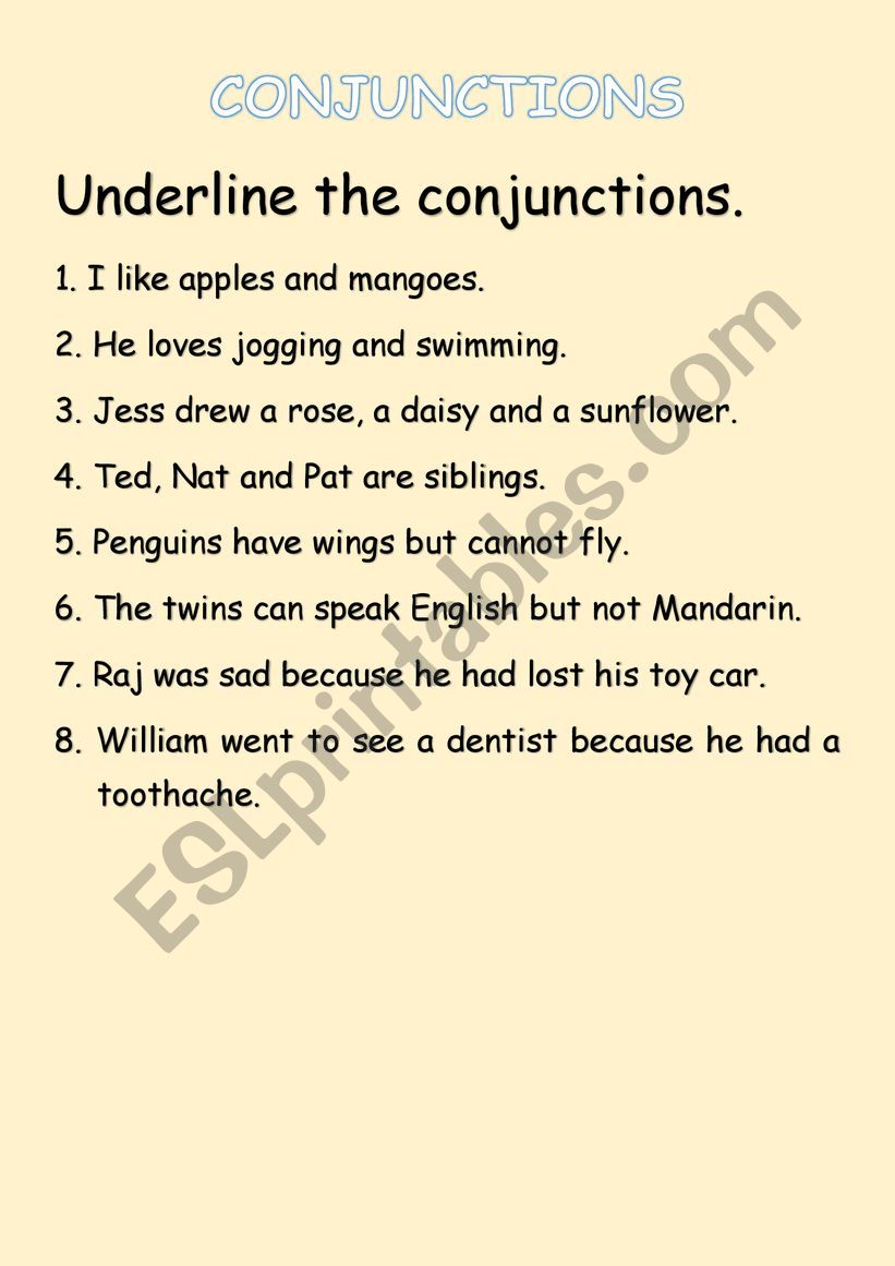 Conjunctions worksheet