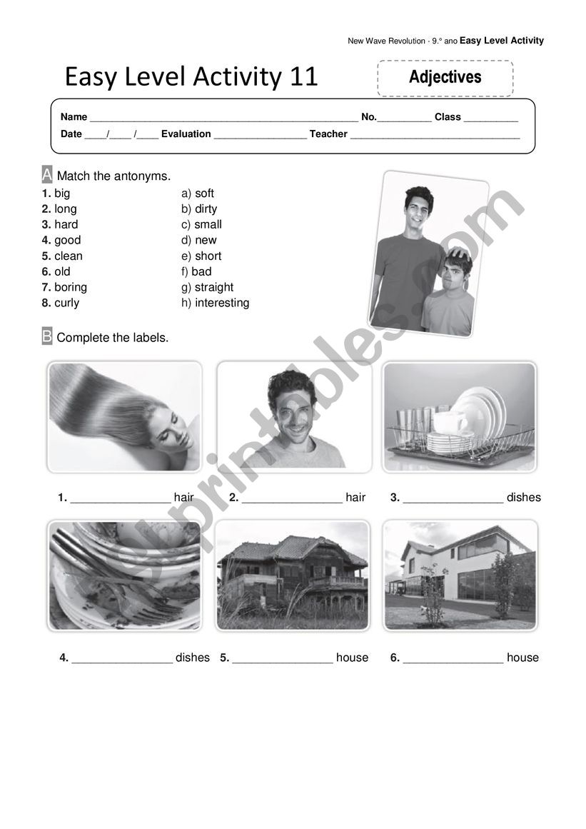 Adjective degrees worksheet