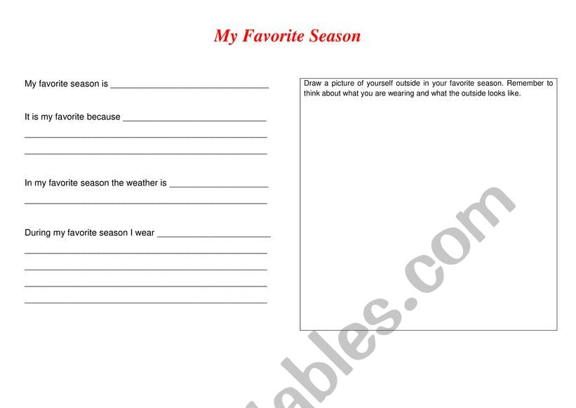 Seasons worksheet