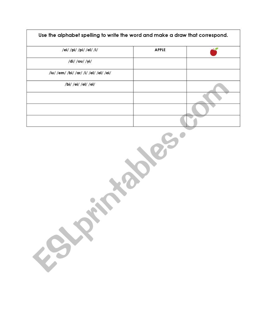 alphabet transcription worksheet