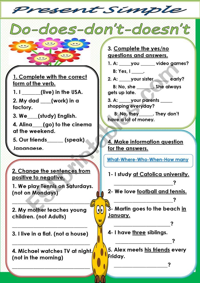 Simple Present worksheet