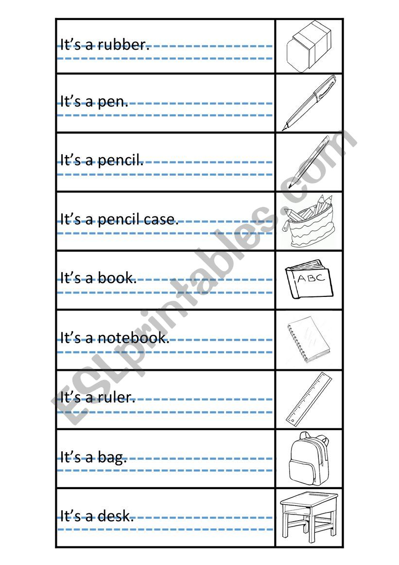 Stationery worksheet