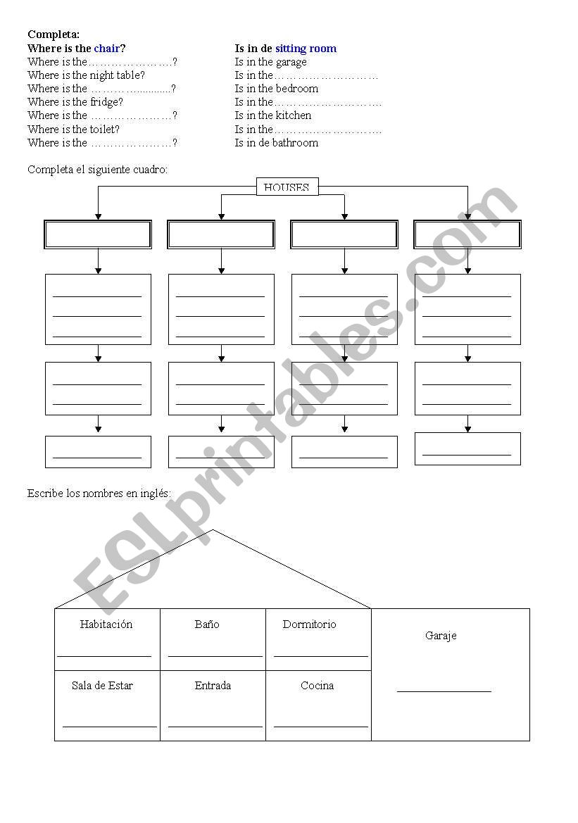 parts of house worksheet