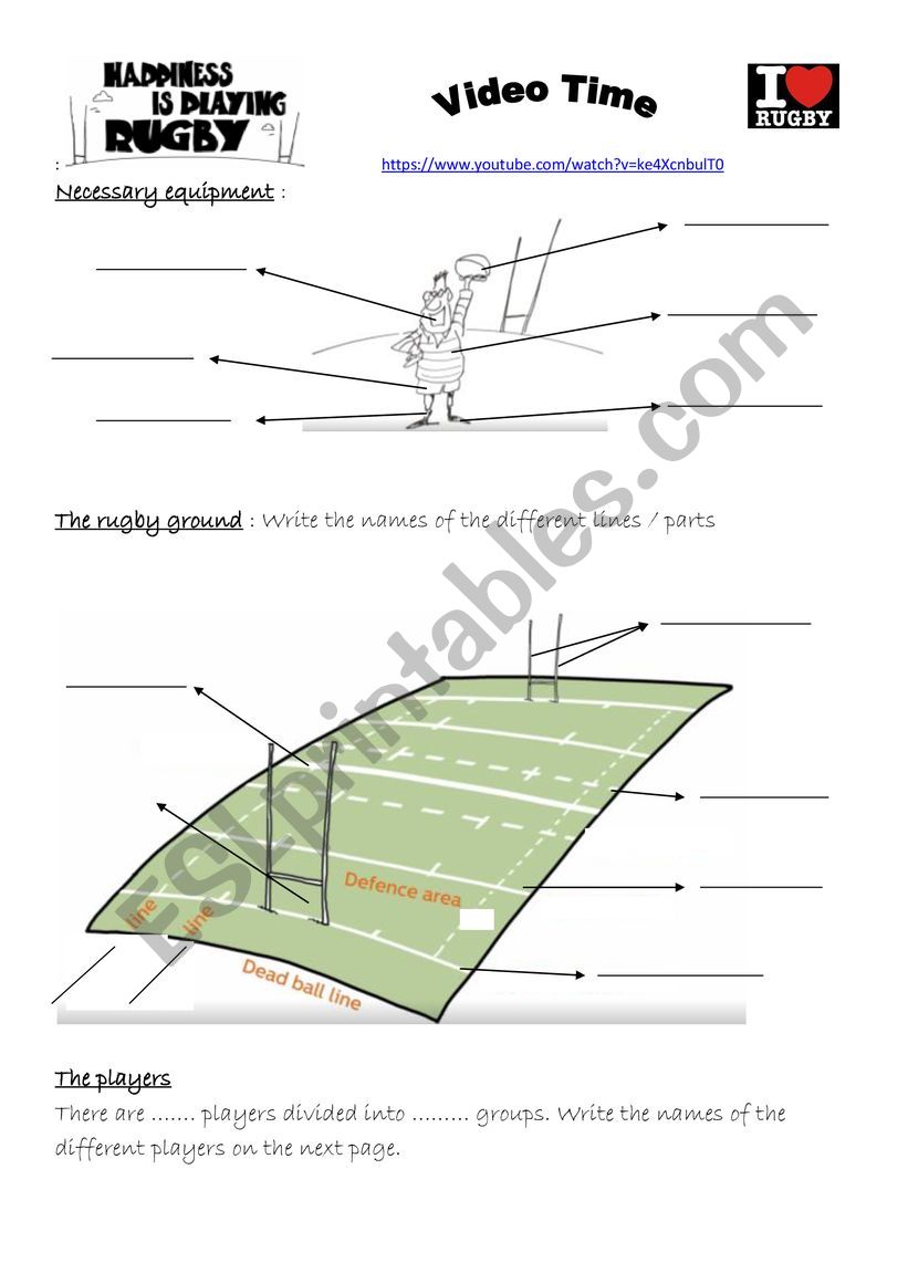 Rugby World Cup 2019 worksheet