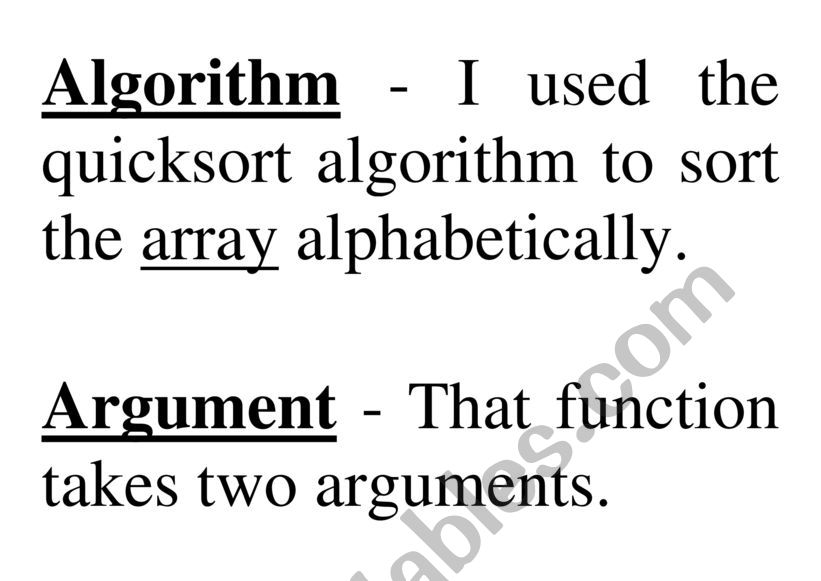 VOCABULARY COMPUTING worksheet