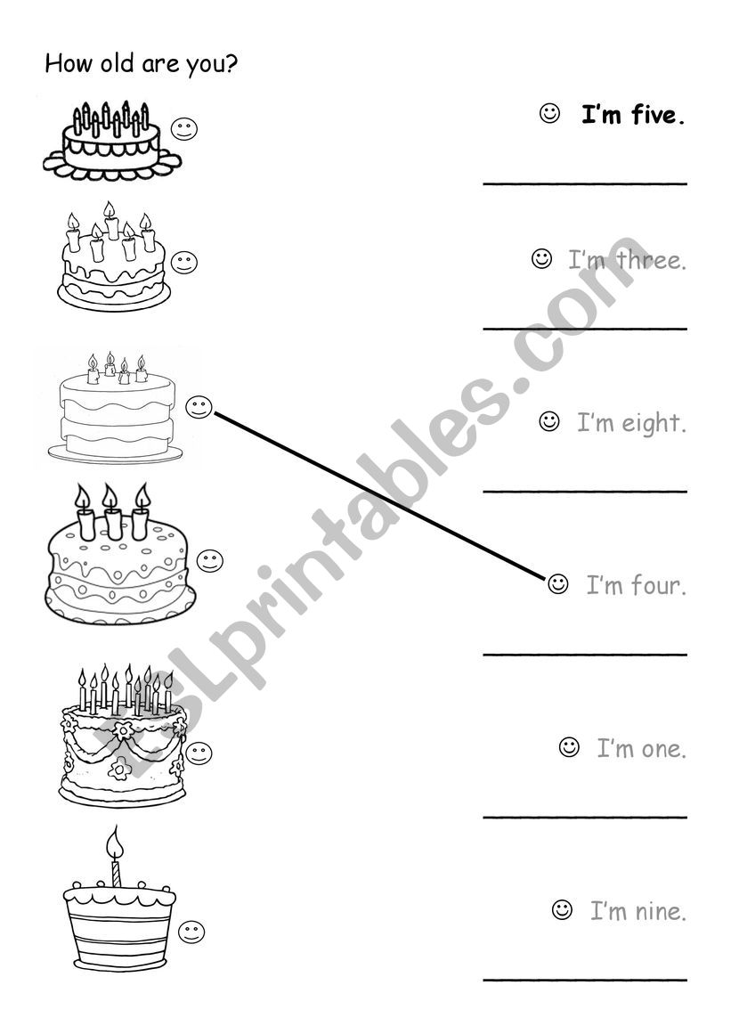 How old are you worksheet