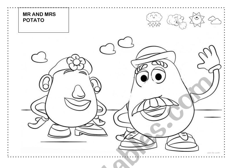 Mr and Mrs potato head worksheet